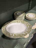 J & G Meakin Renaissance Green Transferware Part Service, c. 1950–1970