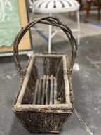 Antique Brushwood Gathering Basket with Branch Handle, c. 1890–1930
