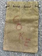 First National Bank of Nevada Canvas Bag, Painted COKE, c. 1930–1965