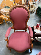 Antique Victorian Carved Walnut Parlor Armchair, c. 1855–1880