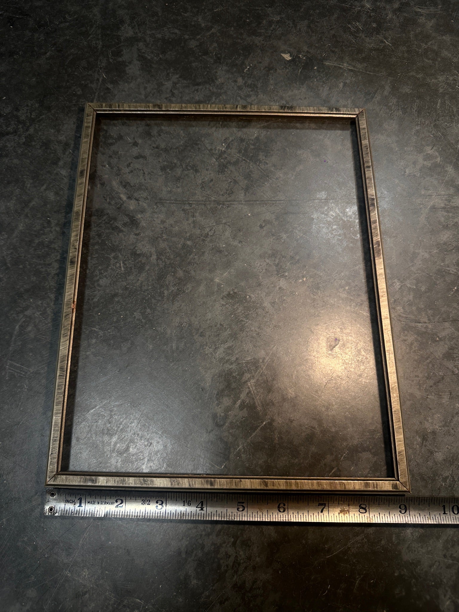 Mid Century Picture Frame, c. 1940s–1950s Silver Black Grey Frame