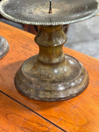 Vintage Solid Brass Pricket Candle Holders, Pair, India, c. 1970–2000