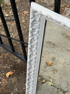 Vintage Silver and White Rococo Scroll Wall Mirror, c. 1960–1985