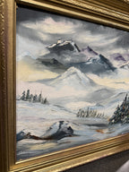 Alpine Winter Landscape, Palette Knife Impasto, Signed, c. 1960–1980