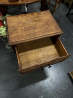 Vintage Birch Nightstand, Shaped Sides and Open Shelf, c. 1935–1955