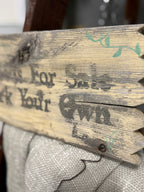 Vintage Worms For Sale Hand Painted Barnwood Garden Sign, c. 1975–2000