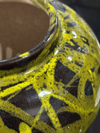 Hand Thrown Ovoid Jar, Yellow Poured Glaze on Black, c. 1920–1970