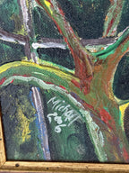 Tomatoes on the Vine, Impasto Painting on Canvas, Signed Michael, 2006