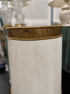 Vintage Oak and Smoked Glass Lantern Table Lamp, c. 1960–1980