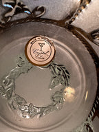 Vintage Crystal Clear Frosted Lily Relief Footed Bowl, c. 1985–2000