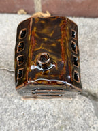 Vintage Signed Studio Pottery House Candle Lantern, c. 1965–1995