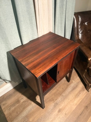 Early 20th-Century Sliding Door Cabinet (c. 1920s–1930s) | Black & Walnut Wood Cabinet | Hinchman Collective