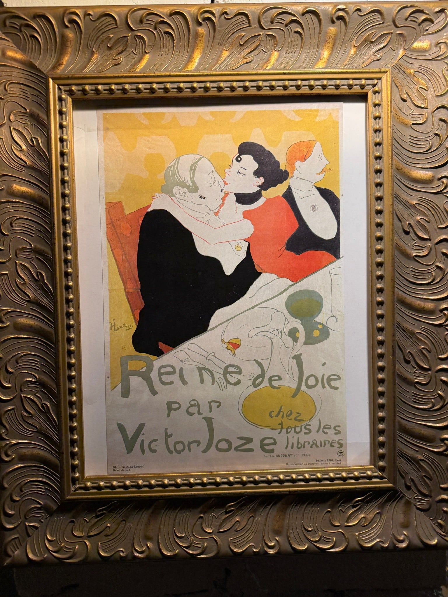 Framed Reine de Joie Toulouse-Lautrec Paris Poster