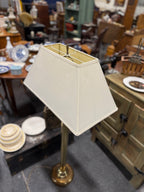 Vintage Brass Adjustable Column Floor Lamp, Domed Base, c. 1960–1985