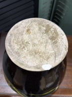 Hand Thrown Ovoid Jar, Yellow Poured Glaze on Black, c. 1920–1970