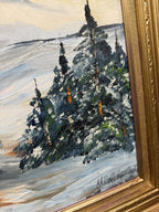 Alpine Winter Landscape, Palette Knife Impasto, Signed, c. 1960–1980