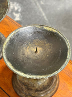 Vintage Solid Brass Pricket Candle Holders, Pair, India, c. 1970–2000
