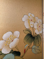Vintage Japanese Four Panel Byobu Table Screen, Signed, c. 1950–1980