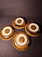 Vintage Thai Celadon Crackle Glaze Dishes, Set of Four, c. 1970–1995