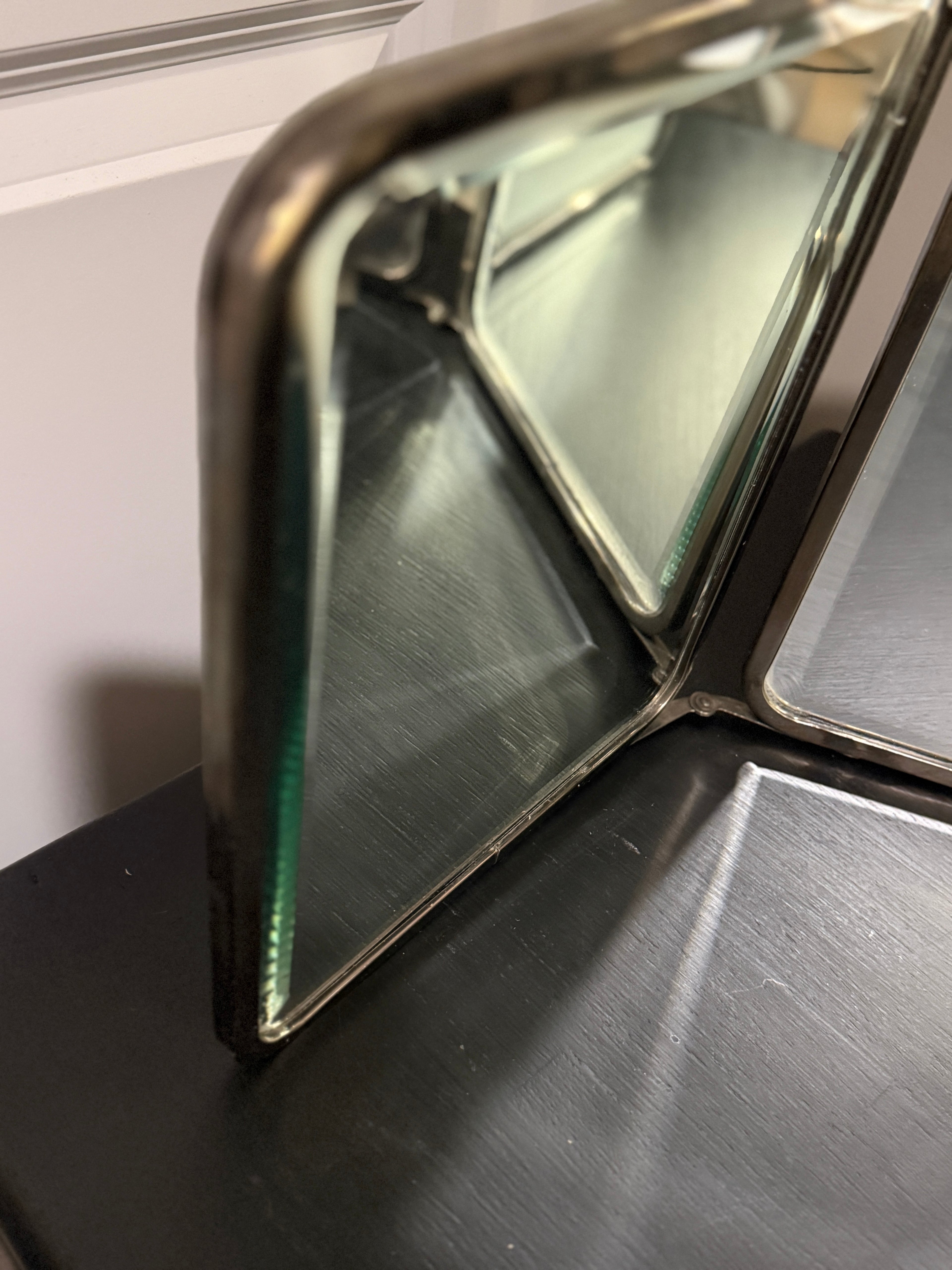 c. 1930s Art Deco Tri-Fold Beveled Vanity Mirror