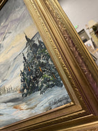 Alpine Winter Landscape, Palette Knife Impasto, Signed, c. 1960–1980