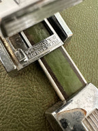 Sears Forecast Avocado Hardside Suitcase with Keys, c. 1968–1975