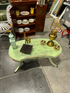 Painted Duncan Phyfe Kidney Coffee Table, Brass Paw Feet, c. 1935–1955