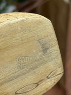 Vintage Yugoslav Chip Carved Wood Scoop, Pierced Handle, c. 1950–1991
