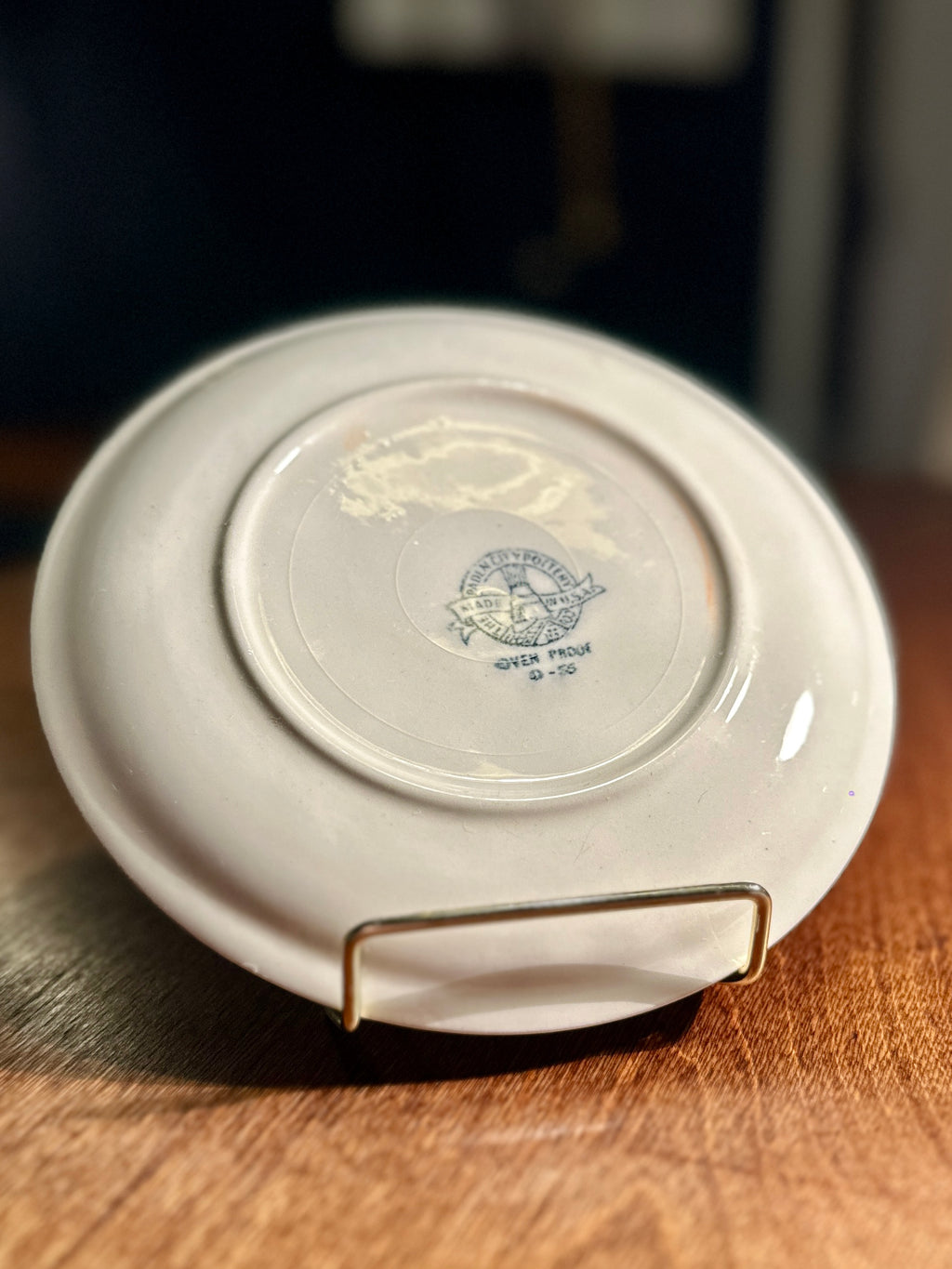 Vintage Knowles Oven-Proof Porcelain Dessert Plate with Pink Rose Motif, c. 1950s The Paden City Pottery Co.