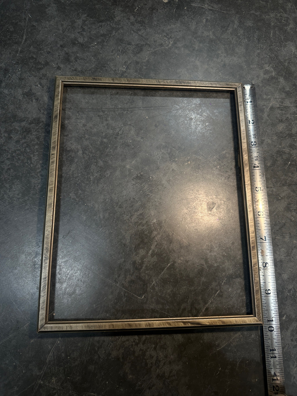 Mid Century Picture Frame, c. 1940s–1950s Silver Black Grey Vintage Frame