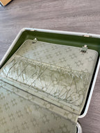 Sears Forecast Avocado Hardside Suitcase with Keys, c. 1968–1975