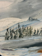 Alpine Winter Landscape, Palette Knife Impasto, Signed, c. 1960–1980