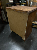 Vintage Birch Nightstand, Shaped Sides and Open Shelf, c. 1935–1955