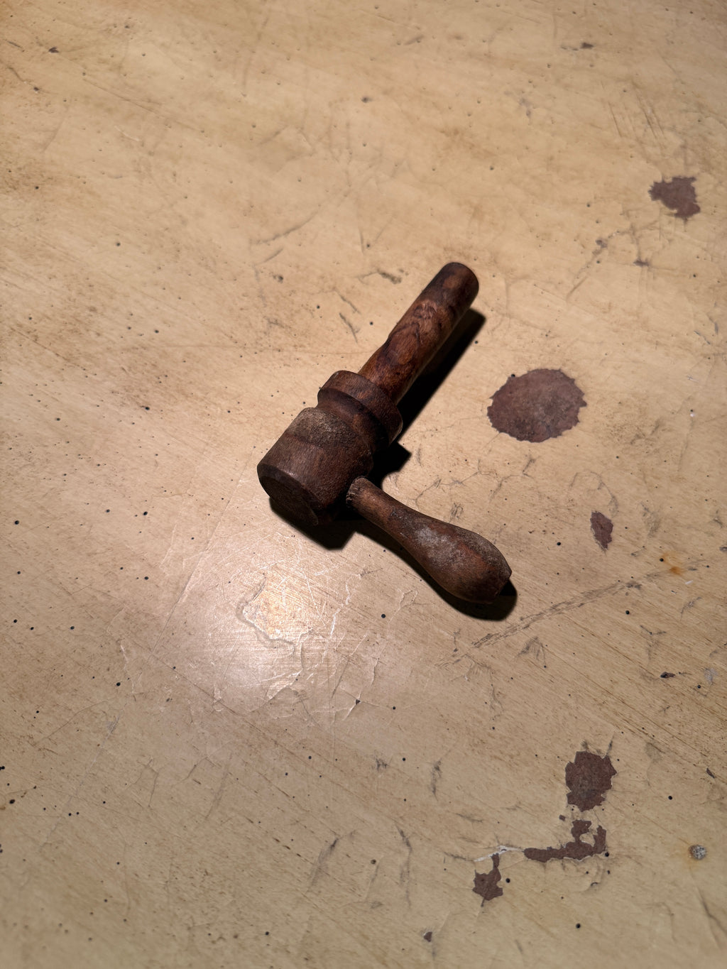 Antique Wooden Barrel Tap Key Farmhouse Tool