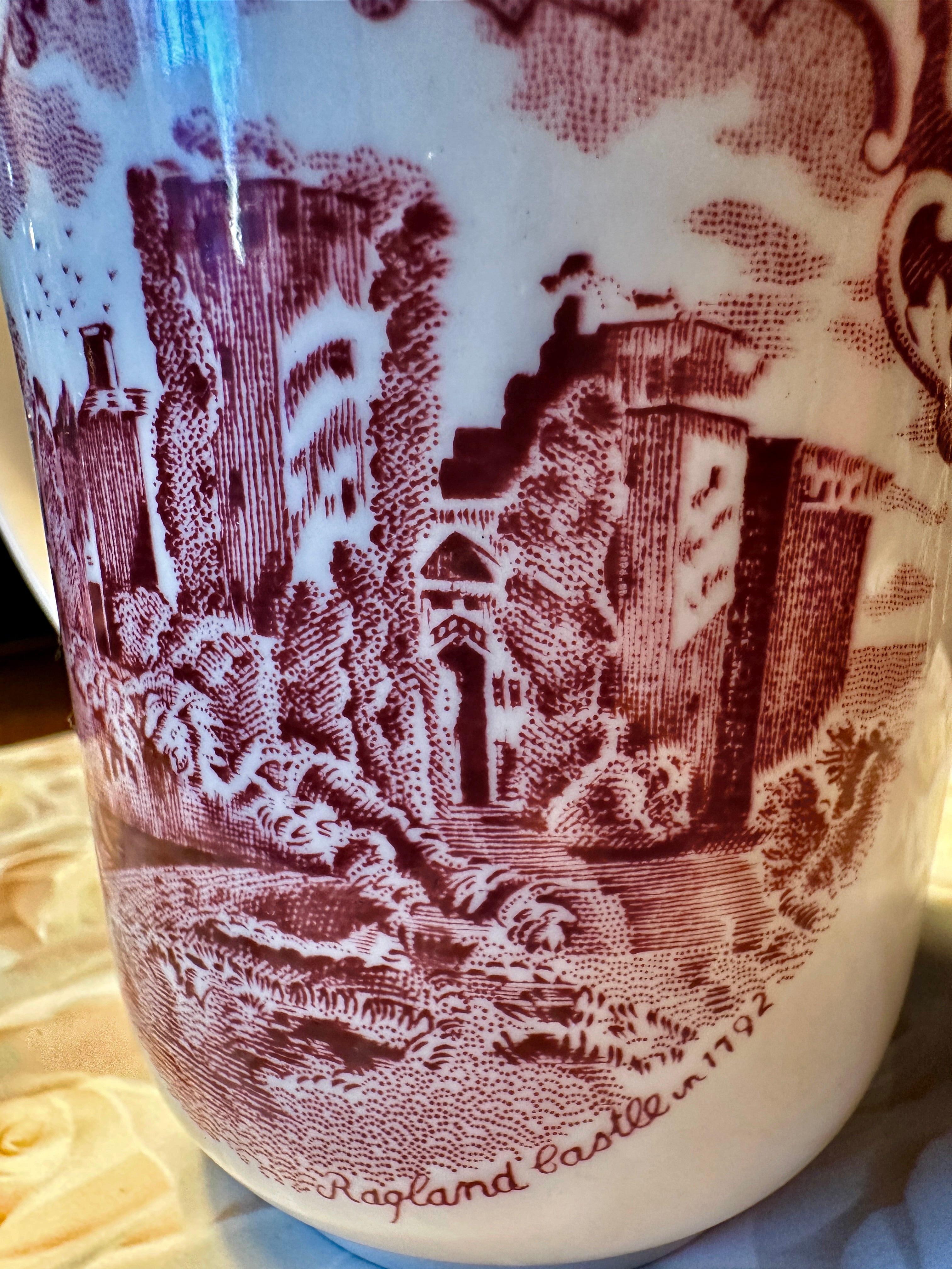 English Transferware Mug – Raglan Castle Scene, Mid-20th Century | Curated Reduction