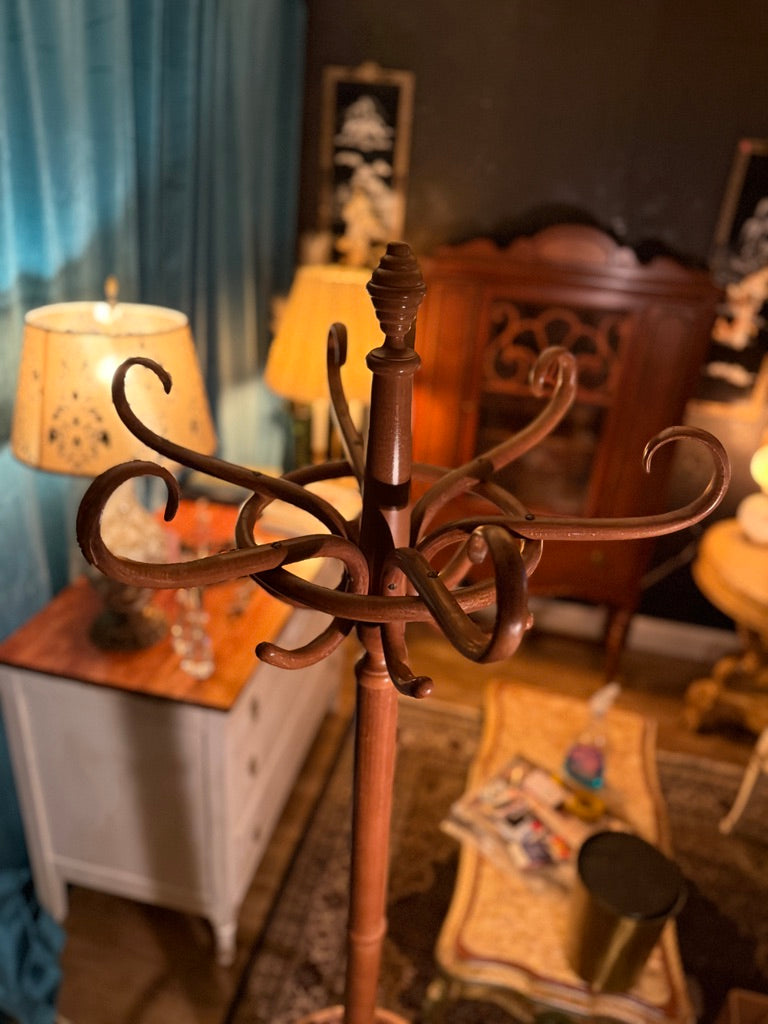 Antique Thonet-Style Bentwood Hall Tree Coat Rack, c. 1920s–1940s