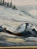 Alpine Winter Landscape, Palette Knife Impasto, Signed, c. 1960–1980