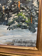 Alpine Winter Landscape, Palette Knife Impasto, Signed, c. 1960–1980
