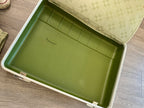 Sears Forecast Avocado Hardside Suitcase with Keys, c. 1968–1975