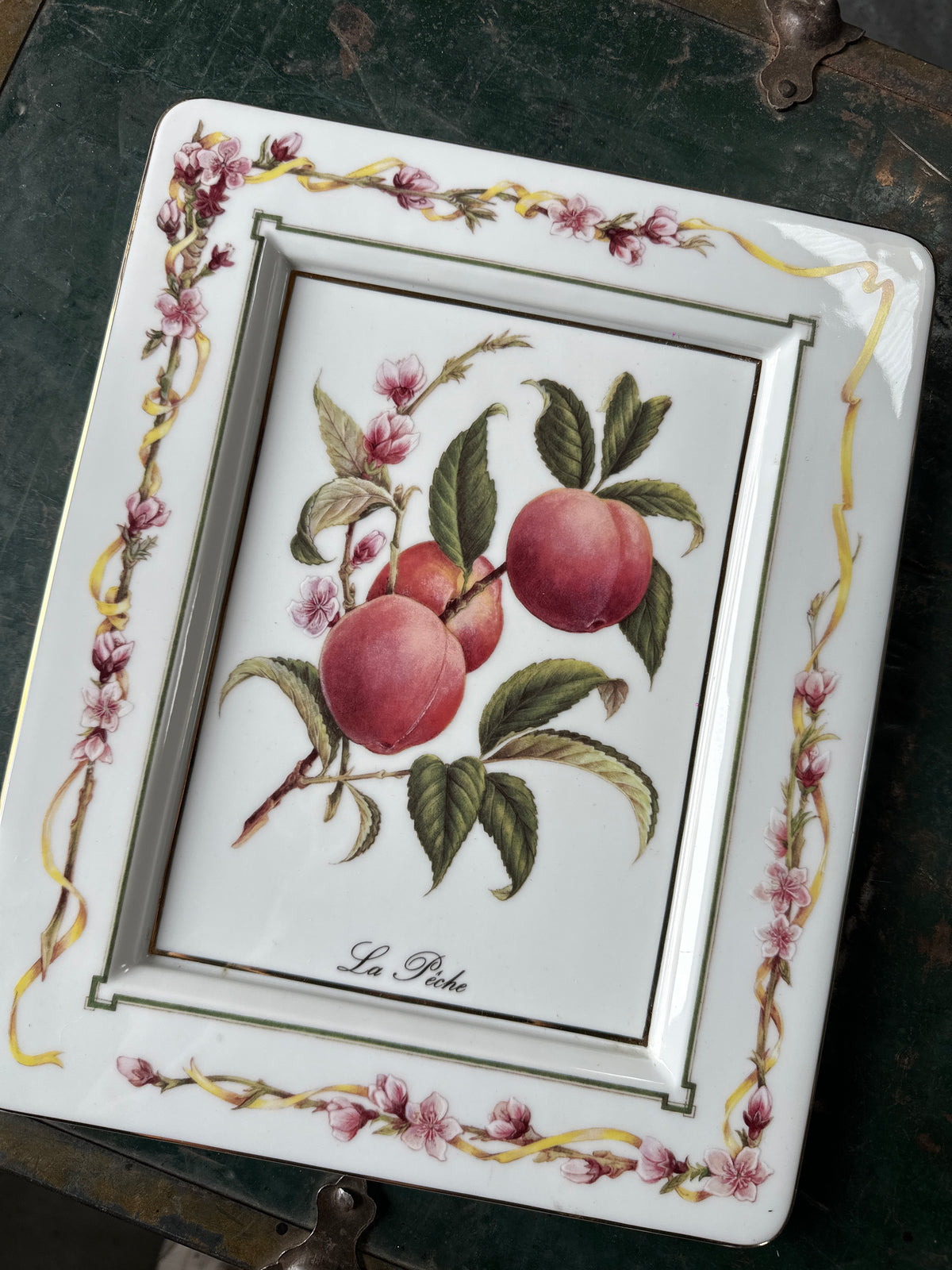 Vintage Italian “La Pêche” Ceramic Peach Wall Plaque