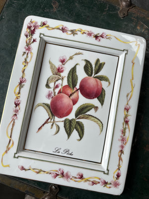 Vintage Italian “La Pêche” Ceramic Peach Wall Plaque