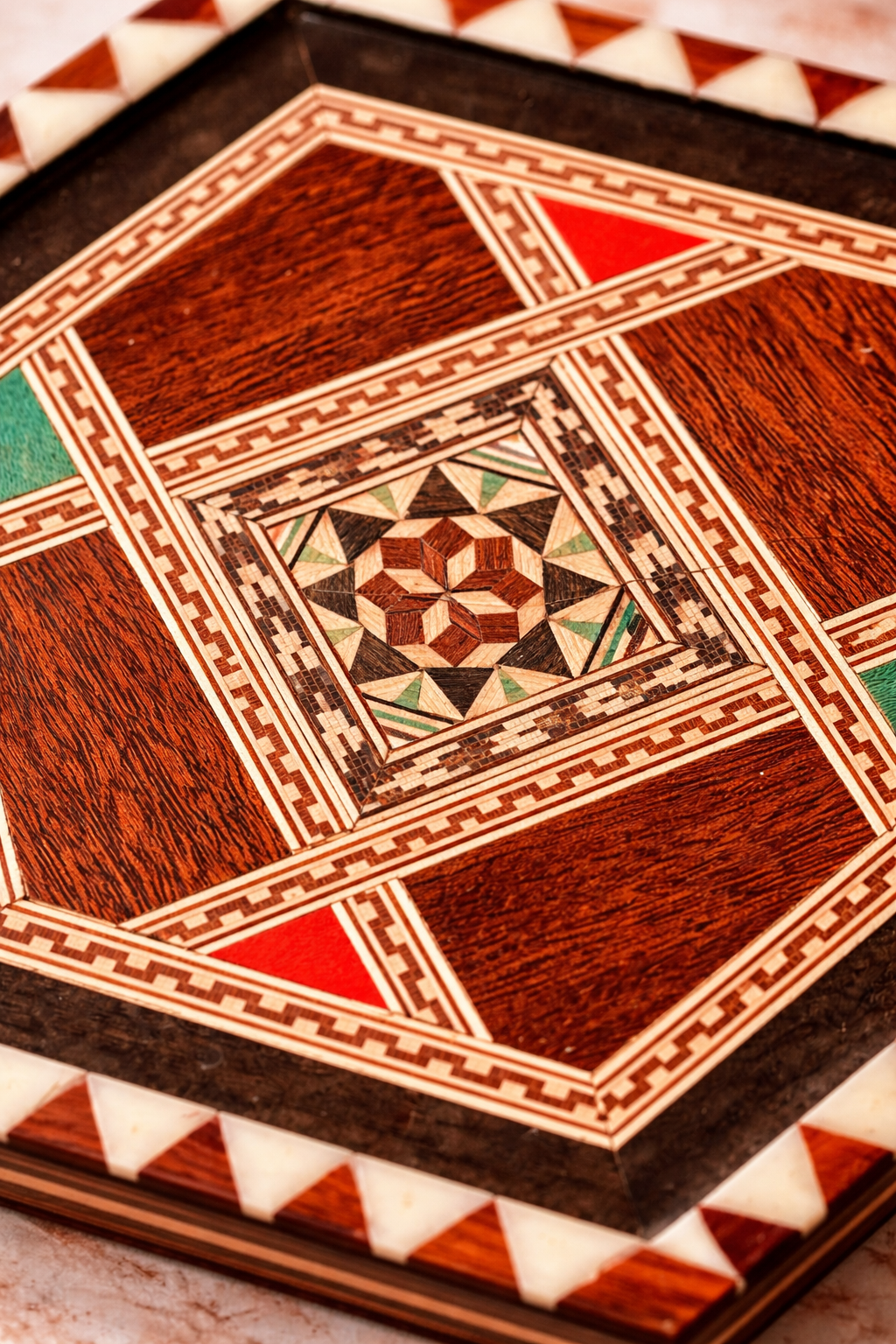 Vintage Spanish Marquetry Coaster / Trivet c. 1992