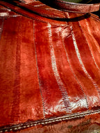 Burgundy Genuine Eel Skin Shoulder Bag, c. 1970s