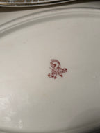 Antique Warwick China Serving Platters Floral Border USA