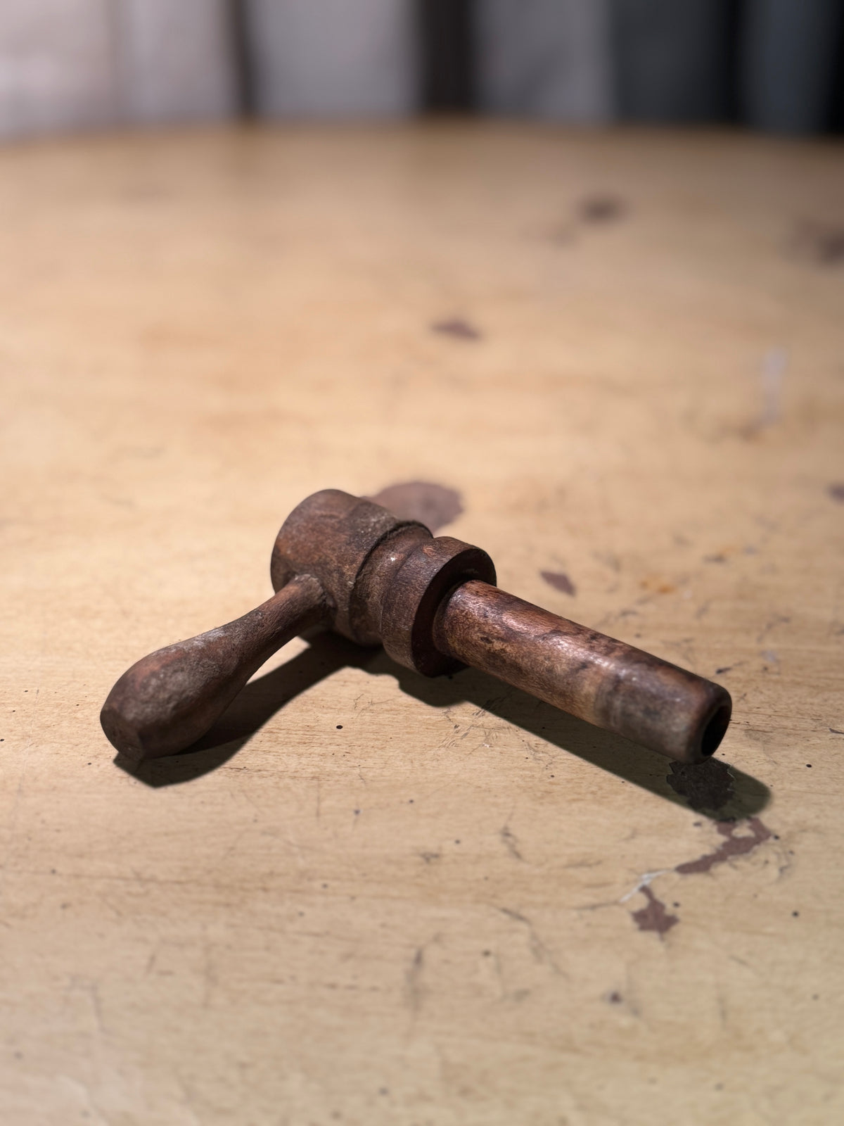 Antique Wooden Barrel Tap Key Farmhouse Tool