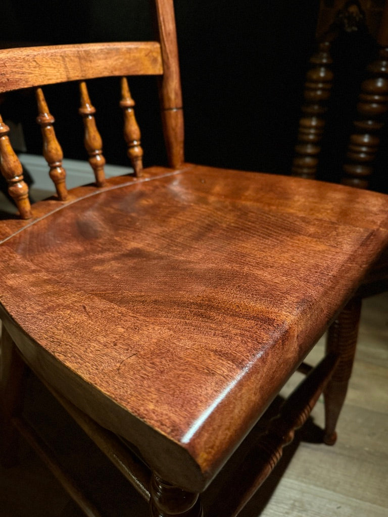Antique Nichols & Stone American Provincial Chair (c. 1890–1930) – Solid Wood, Made in USA