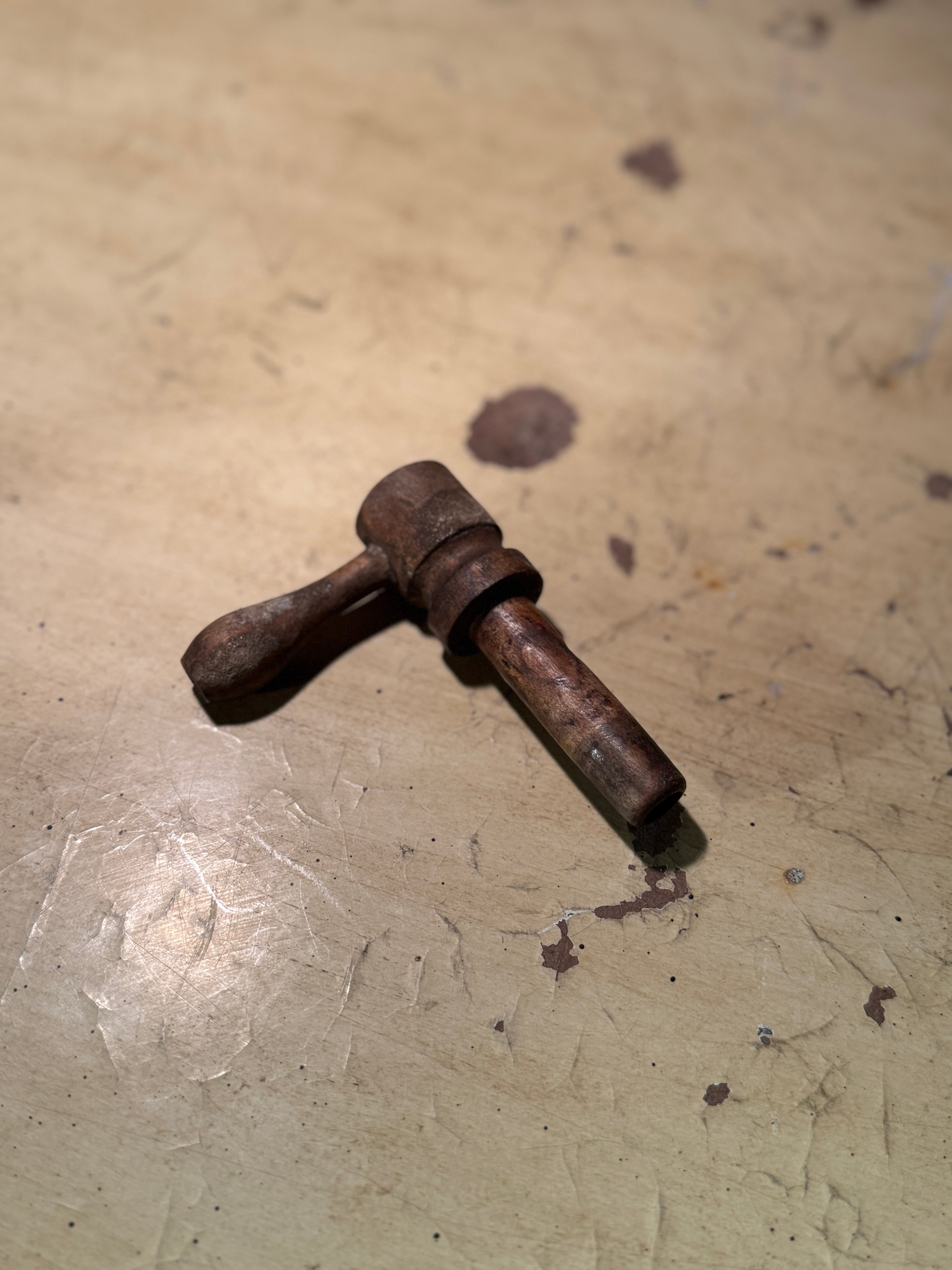 Antique Wooden Barrel Tap Key Farmhouse Tool