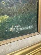 Signed Di Franco Acropolis Oil Painting in Gilt Frame, Mid-20th Century