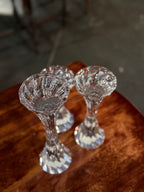 Vintage Czech Lead Crystal Pillar Holders, Set of 3, c. 1993–2005