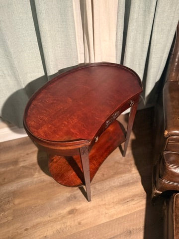 Mid-Century Mersman Demilune Side Table (c. 1938–1950s) | Cherry Wood Half-Moon Table | Hinchman Collective